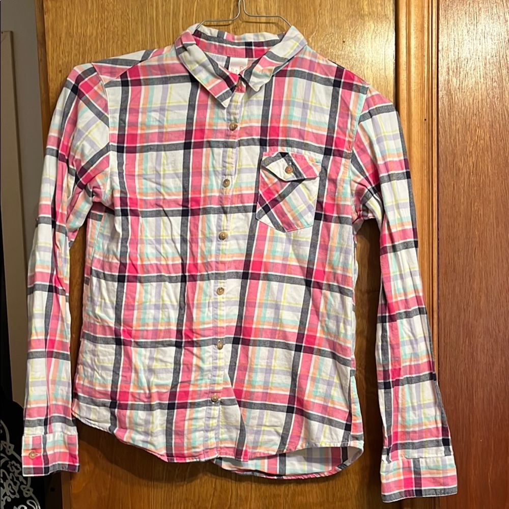 Cat & Jack Pink Plaid Button-Down Shirt